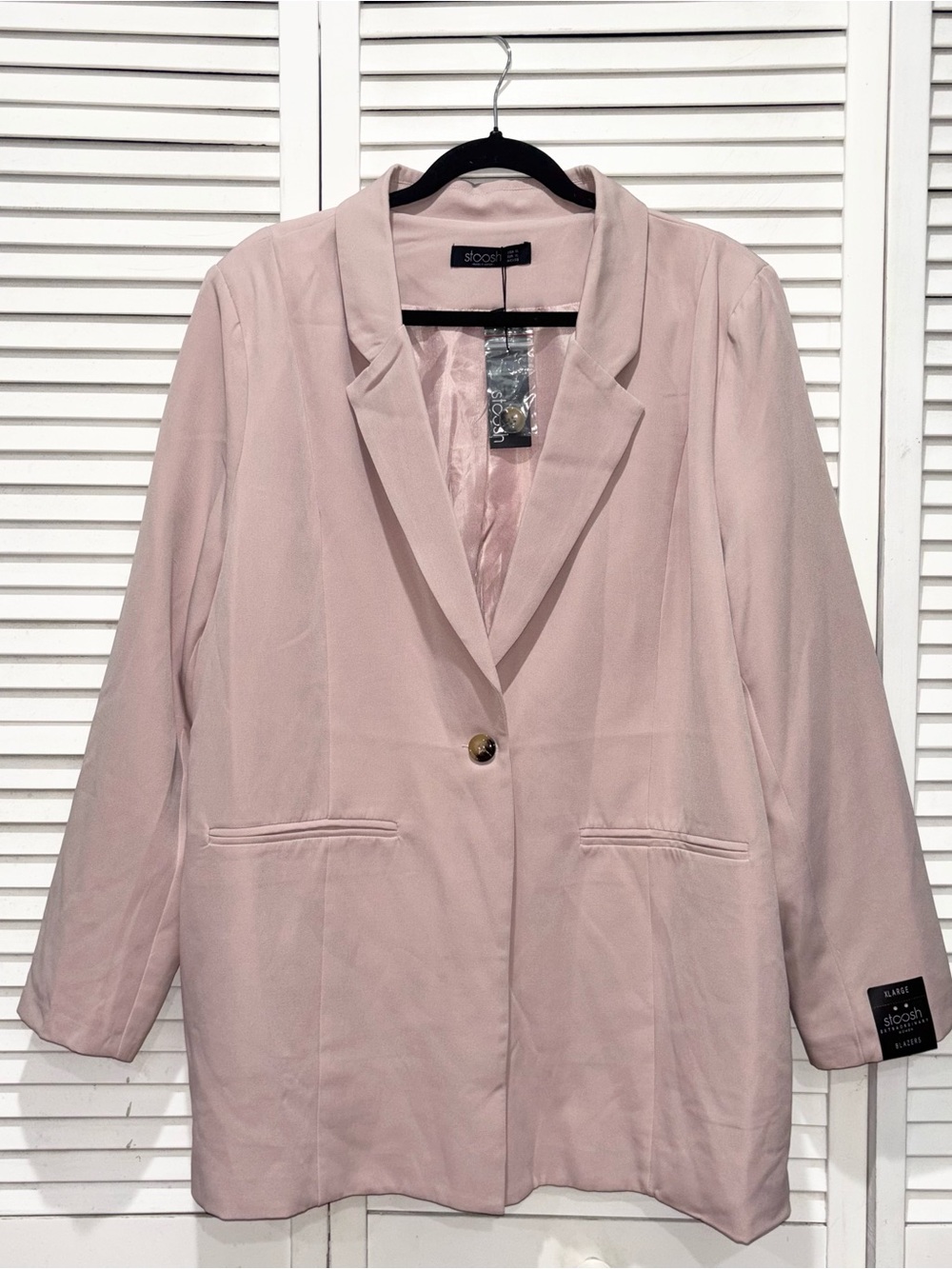 Stoosh Blush Pink Women's Single-Button Blazer NWT